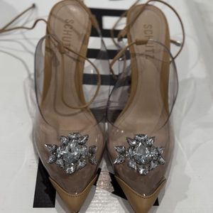 Schutz transparent diamond heels